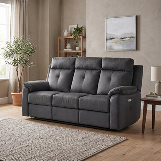 Palermo 3 Seater Fabric Electric Recliner Anthracite
