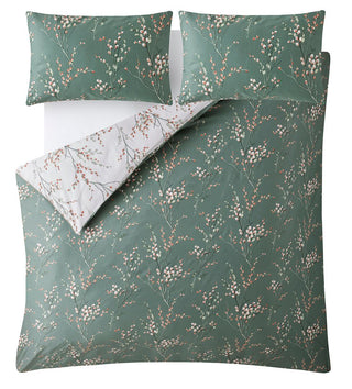 Pussy Willow Fern Green Double Duvet Cover Set
