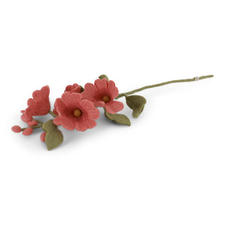 Felt Hollyhock Flower Dusty Red