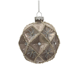 Smokey Pearl Glitter Diamonds with Stars Bauble