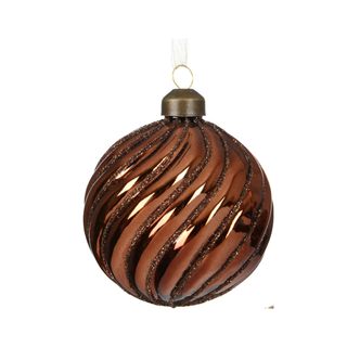 Espresso Glitter Swirl Bauble