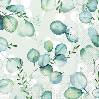 Eucalyptus Allover Light Green Cocktail Napkins