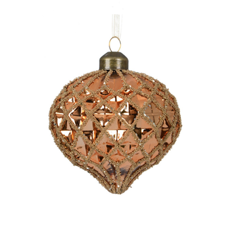 Pecan Glitter Trellis Design Onion