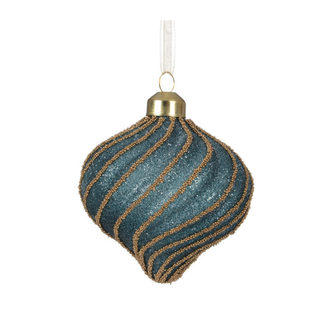 Emerald Glitter Beaded Swirl Design Onion