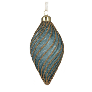 Emerald Glitter Beaded Swirl Design Finial