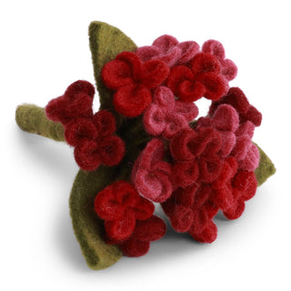 Felt Small Hydrangea Dark Red