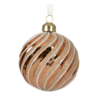 Gloss Pecan with White Mix Swirl Glitter Bauble