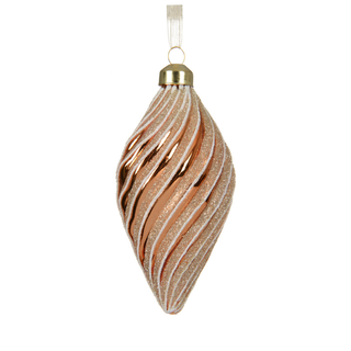 Gloss Pecan with White Mix Swirl Glitter Finial