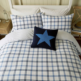 Hunter's Check Double Cover Set Cobalt Blue/Navy
