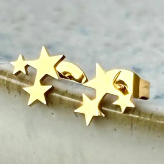 Tarnish Resistant Star Cluster Gold Studs