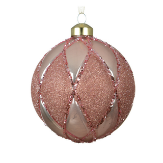 Blush Diamond Design Glitter Bauble