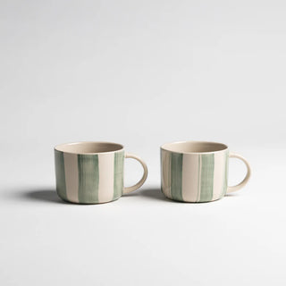 Cornflower Mug Brushed Sage Green Medium Set of 2