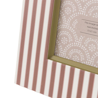 Stripe Photo Frame Olive & Fern 4x4"