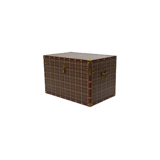 Tartan Leather Storage Trunk Large