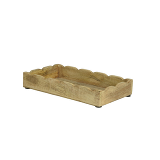 Mangowood with Scallop Edge Rectangle Tray Small