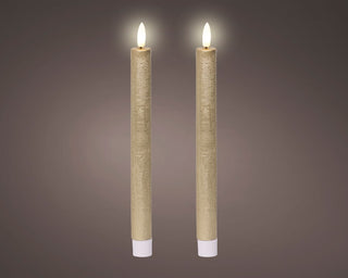 LED Gold Dinner Candle Set (Set of 2)