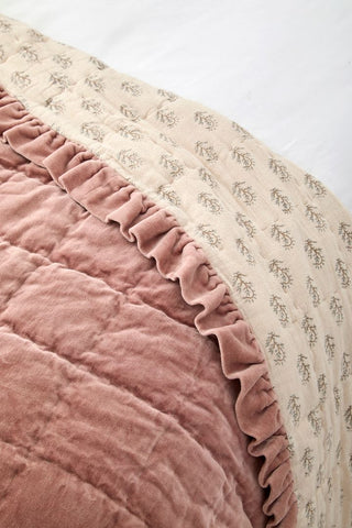 Matilda Velvet Ruffle Bedspread Rosewood