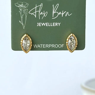 Tarnish Resistant Marquise Zirconia Studs
