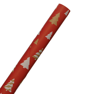 Red Christmas Trees Wrapping Paper 2m