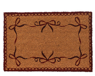 Burgandy Bows Coir Doormat