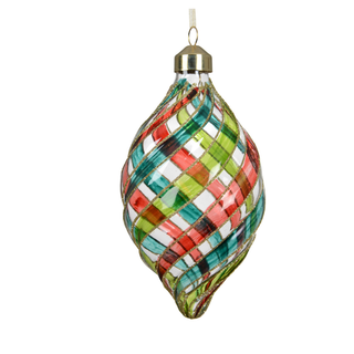 Transparent Swirl Painted Lines Finial
