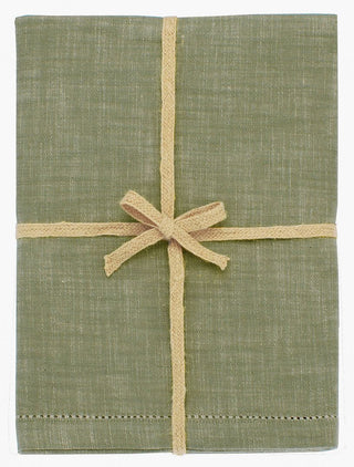 Chambray Table Cloth Olive Lrg