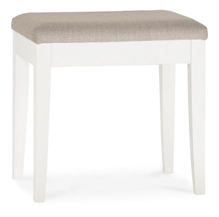 Ashby White Stool - Pebble Grey Fabric