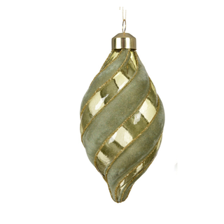 Pistachio Flocked Swirl Stripe Finial