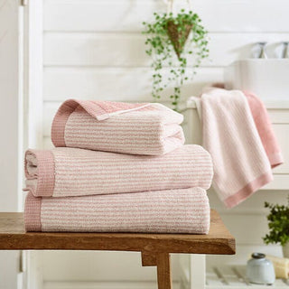 Willow Weave Stripe Bath Towel Pink