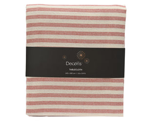 Red & White Stripe Tablecloth 240cm