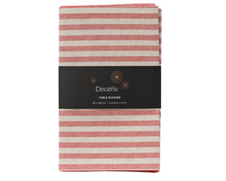 Red & White Stripe Table Runner