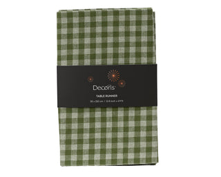 Green Check Table Runner