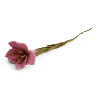 Felt Trumpet Lily Flower Dusty Red