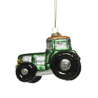 Green Tractor Shaped Tree Decoration