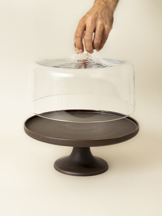 Coffee Cake Stand with Glass Dome