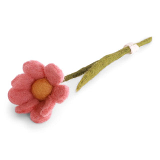 Felt Mini Anemone Flower Dusty Red