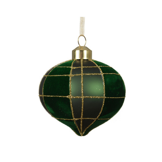 Pine Green Checked with Flocked Stripes Onion