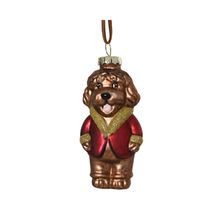 Brown Cockapoo In Coat Tree Decoration