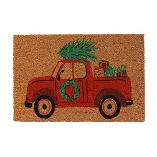 Red Truck with Tree Coir Doormat