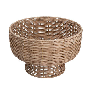 Round Pedestal Bowl Rattan Basket 17cm
