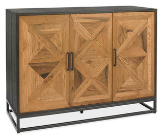 Indus Rustic Oak & Peppercorn Narrow Sideboard
