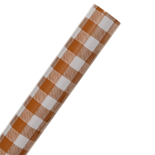 Pecan Gingham Wrapping Paper 2m