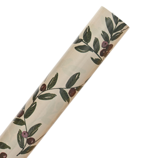 Foilage with Purple Berries Cream Wrapping Paper 2m