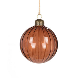Glass Brown Cora Bauble 8cm