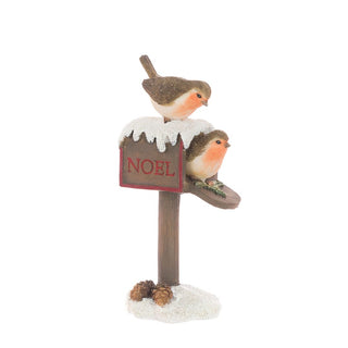 Resin Robins On Postbox 17cm