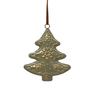 Sage Tree Embossed Tree Decoration
