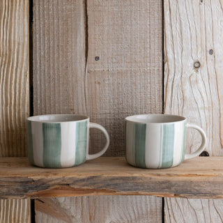 Cornflower Mug Brushed Sage Green Medium Set of 2