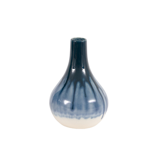 Orro Blue Organic Small Bellied Ceramic Vase