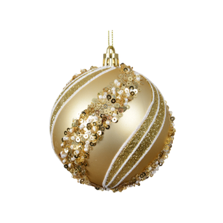 Matt Gold with Sequin Swirls Bauble