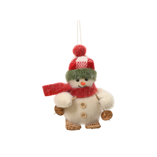 Snowman on Skis Red Scarf Tree Decoration